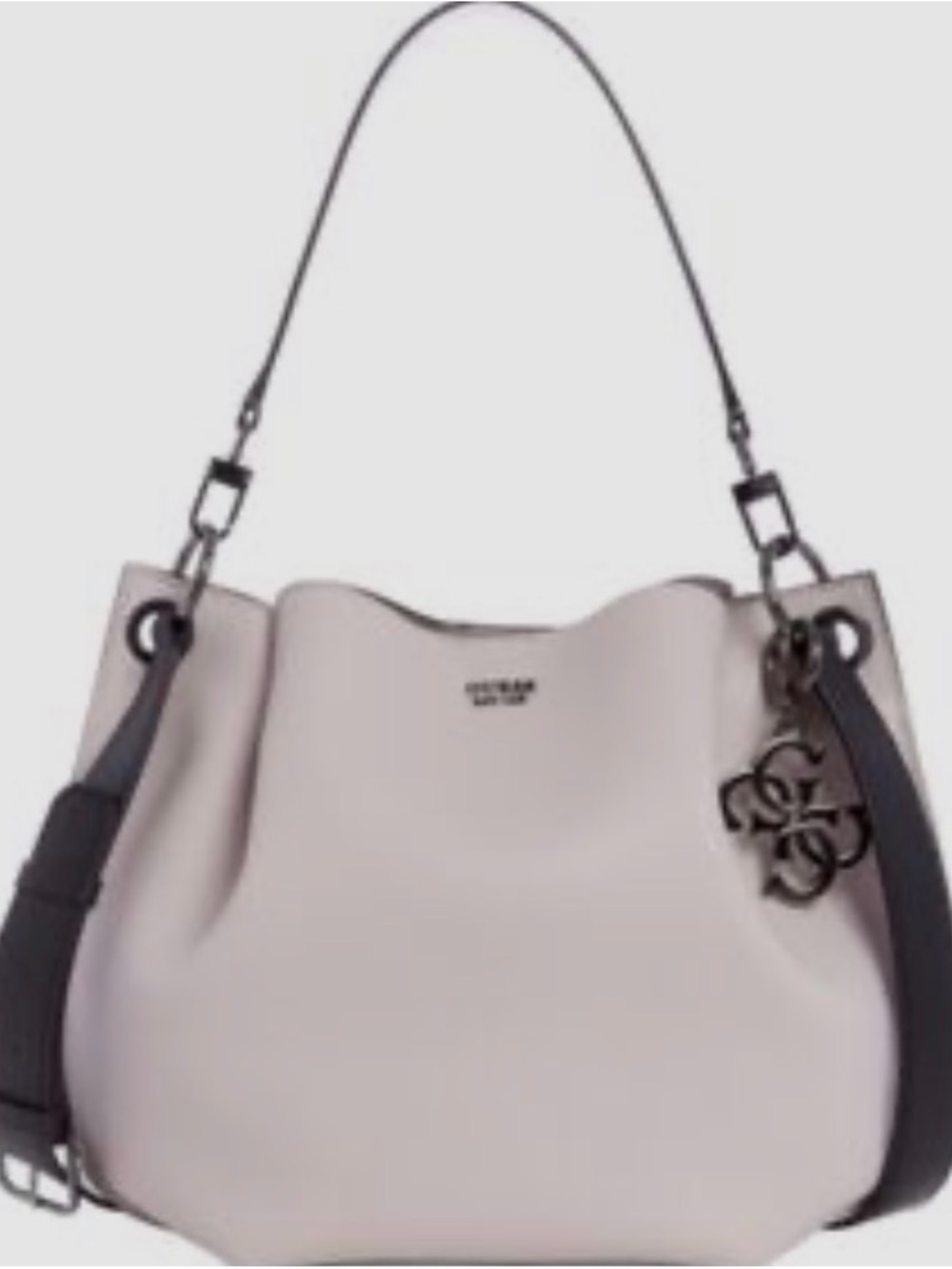 GUESS Light Pink Digital Pebbled Hobo/Shoulder Bag with Black Strap NWOT